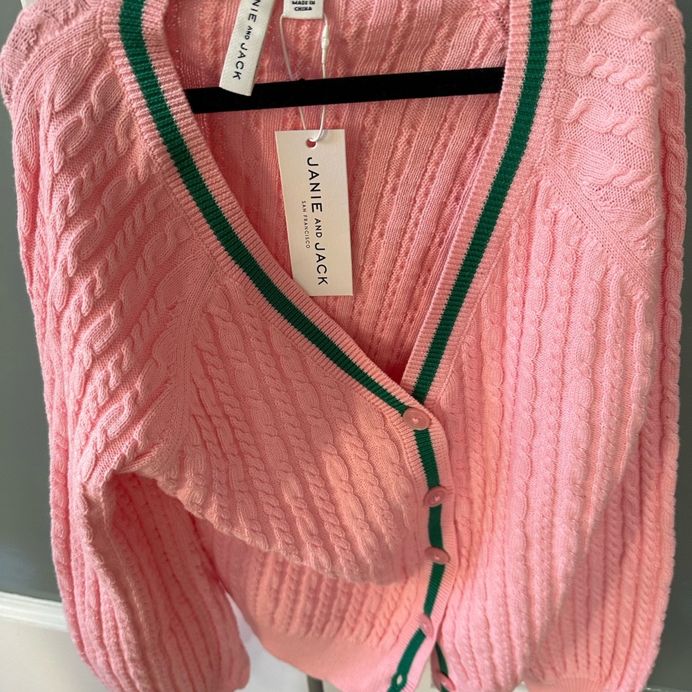 Janie and Jack Pink Cable Knit Sweater